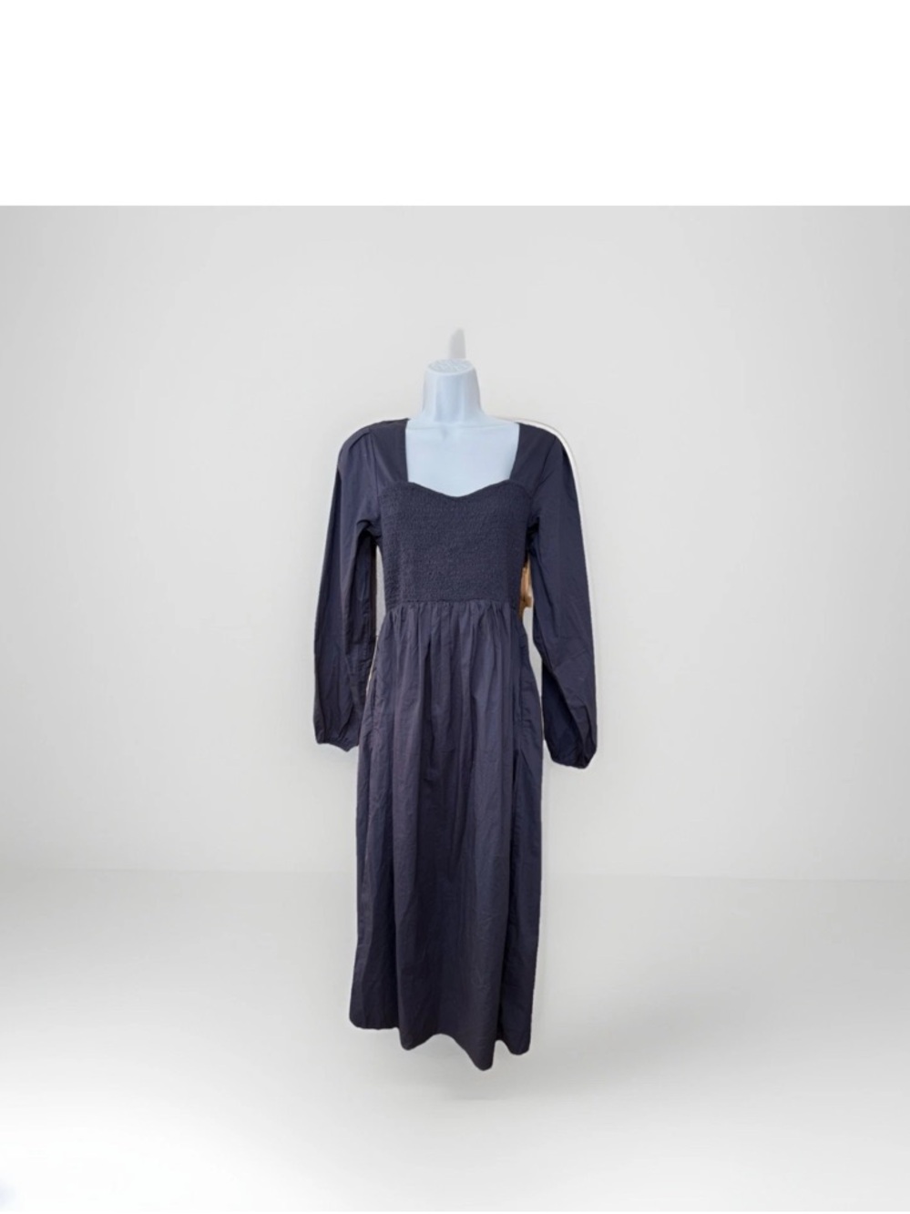 NWT Old Navy Women's Long Sleeve Navy Dress Sweetheart Neck 100 Cotton